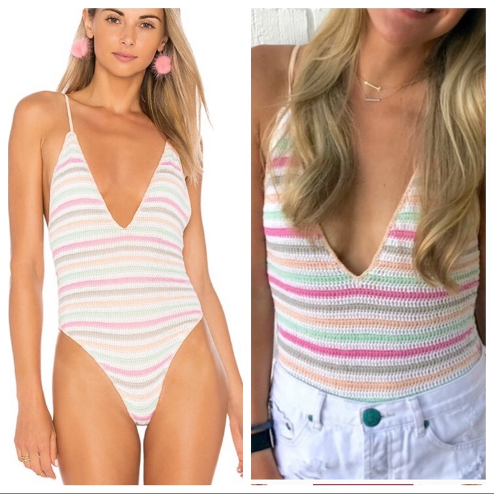 NWT! Lovers and Friends Sundeck One Piece in Umbrella Stripe